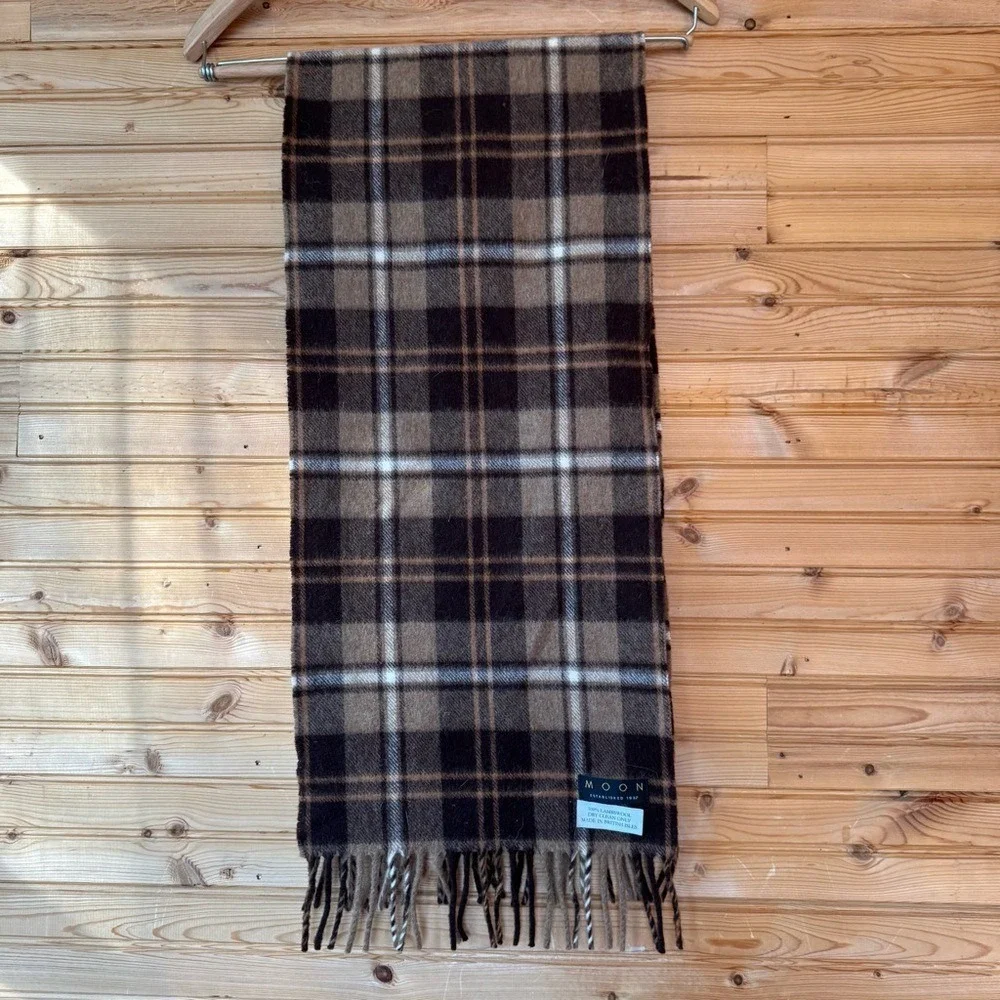 Abraham Moon & Sons Scarf Elgin Tartan Plaid Lambswool Made British Isles Unisex